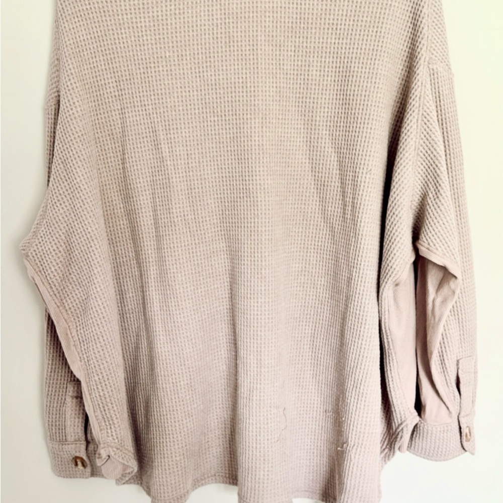 By Together Mauve Waffle Knit Shacket - Picture 2 of 7